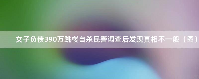 女子负债390万跳楼自杀 民警调查后发现真相不一般（图）