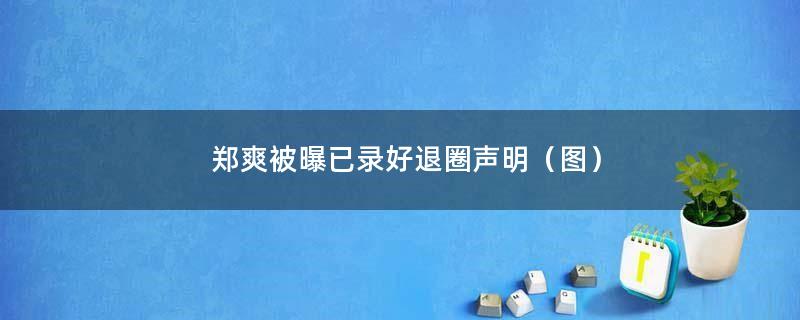 郑爽被曝已录好退圈声明（图）
