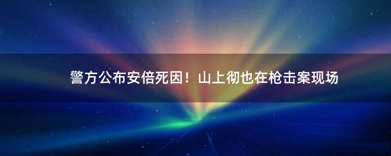 警方公布安倍死因！山上彻也在枪击案现场