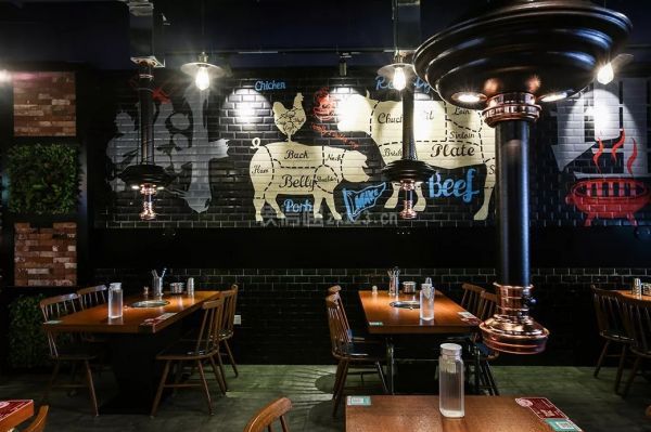 烤肉店地面装修效果图