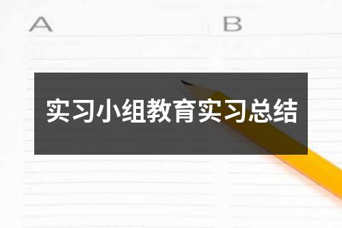 实习小组教育实习总结