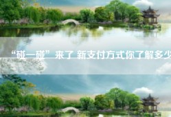 “碰一碰”来了 新支付方式你了解多少