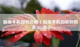 报废手机回收价格（报废手机回收价格表2024年）