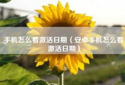 手机怎么看激活日期（安卓手机怎么看激活日期）