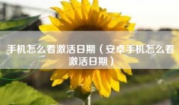 手机怎么看激活日期（安卓手机怎么看激活日期）