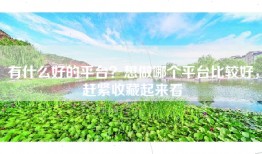 有什么好的平台？想做哪个平台比较好，赶紧收藏起来看