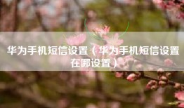 华为手机短信设置（华为手机短信设置在哪设置）