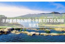 手机文件怎么加密（手机文件怎么加密发送）