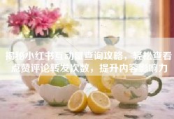 揭秘小红书互动量查询攻略，轻松查看点赞评论转发次数，提升内容影响力