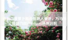 原创百度萝卜拟年前跑入香港，万马科技助力国产Robotaxi扬帆远航