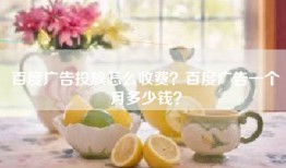 百度广告投放怎么收费？百度广告一个月多少钱？