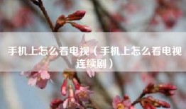 手机上怎么看电视（手机上怎么看电视连续剧）