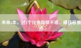 未来5年，这4个行业前景不错，赚钱容易点