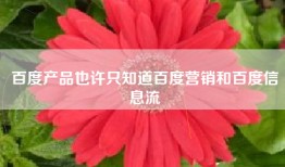 百度产品也许只知道百度营销和百度信息流