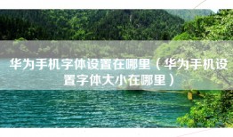 华为手机字体设置在哪里（华为手机设置字体大小在哪里）