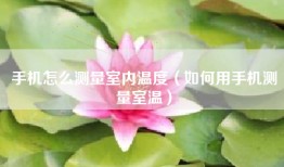 手机怎么测量室内温度(如何用手机测量室温)