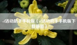 cf活动助手手机版（cf活动助手手机版下载最新）