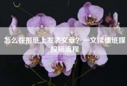 怎么在报纸上发表文章？一文读懂纸媒投稿流程