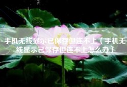 手机无线显示已保存但连不上（手机无线显示已保存但连不上怎么办）