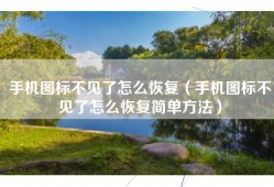 手机图标不见了怎么恢复（手机图标不见了怎么恢复简单方法）
