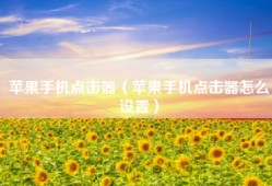 苹果手机点击器（苹果手机点击器怎么设置）