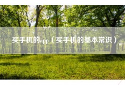 买手机的app（买手机的基本常识）