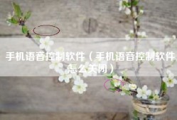 手机语音控制软件（手机语音控制软件怎么关闭）