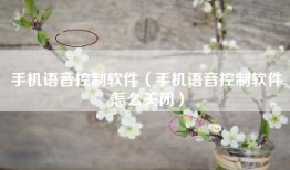 手机语音控制软件（手机语音控制软件怎么关闭）