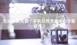 在线手机充值(手机在线充值中心下载软件)