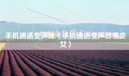 手机通话变声器（手机通话变声器男变女）