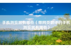 手机浏览器有哪些（带网页翻译的手机浏览器有哪些）