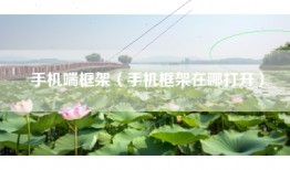 手机端框架（手机框架在哪打开）