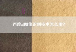 百度ai图像识别技术怎么用？