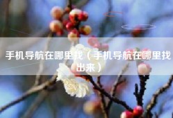 手机导航在哪里找（手机导航在哪里找出来）