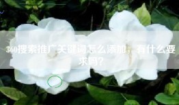 360搜索推广关键词怎么添加，有什么要求吗？