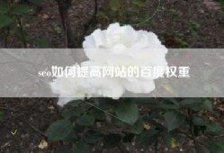 seo如何提高网站的百度权重