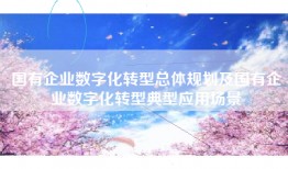 国有企业数字化转型总体规划及国有企业数字化转型典型应用场景