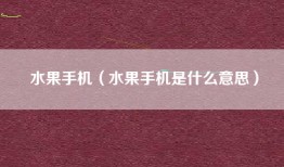 水果手机（水果手机是什么意思）