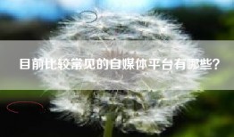 目前比较常见的自媒体平台有哪些?