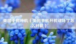 美图手机开机（美图手机开机键坏了怎么开机）