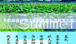 手机桌面分类（手机桌面分类框怎么弄出来）