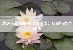 心理咨询师报考详细指南：年龄与条件解析
