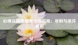 心理咨询师报考详细指南：年龄与条件解析
