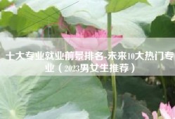 十大专业就业前景排名-未来10大热门专业（2023男女生推荐）