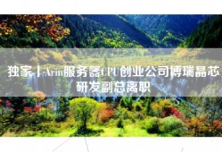 独家丨Arm服务器CPU创业公司博瑞晶芯研发副总离职