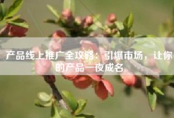 产品线上推广全攻略：引爆市场，让你的产品一夜成名