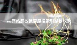 seo网站怎么被百度搜索引擎秒收录
