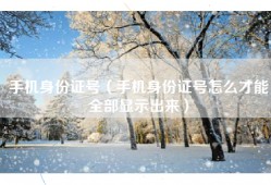 手机身份证号（手机身份证号怎么才能全部显示出来）