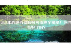 2025年心理咨询师报考流程全揭秘！你准备好了吗？