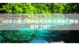 2025年心理咨询师报考流程全揭秘！你准备好了吗？